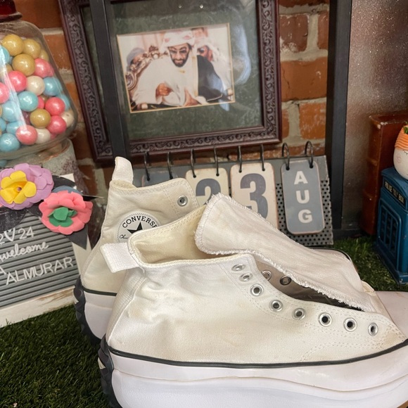 Converse Run Star Hike Hi Women Shoes Sneakers high tops White 100% Authentic - Picture 3 of 12